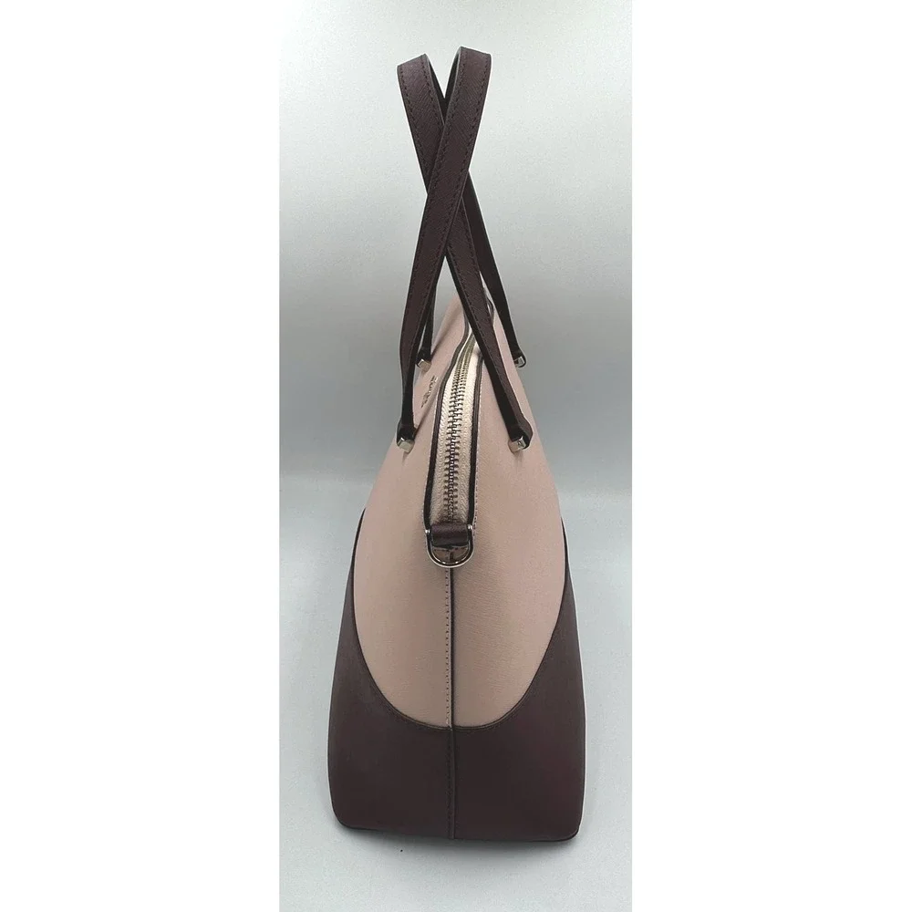 Kate Spade Maise Medium Dome Satchel Pink Wine‎ Colorblock Saffiano Leather